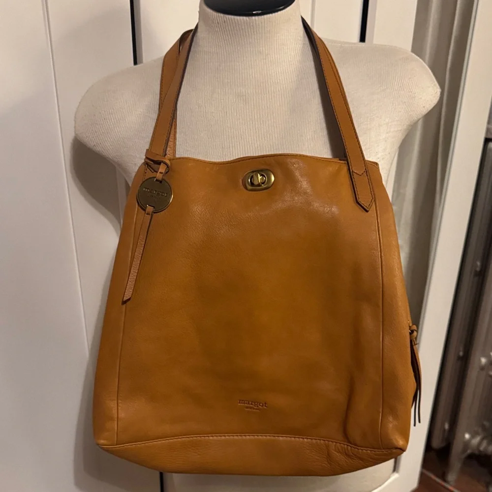 Margot New York “Marcy” Tan Leather Tote Bag